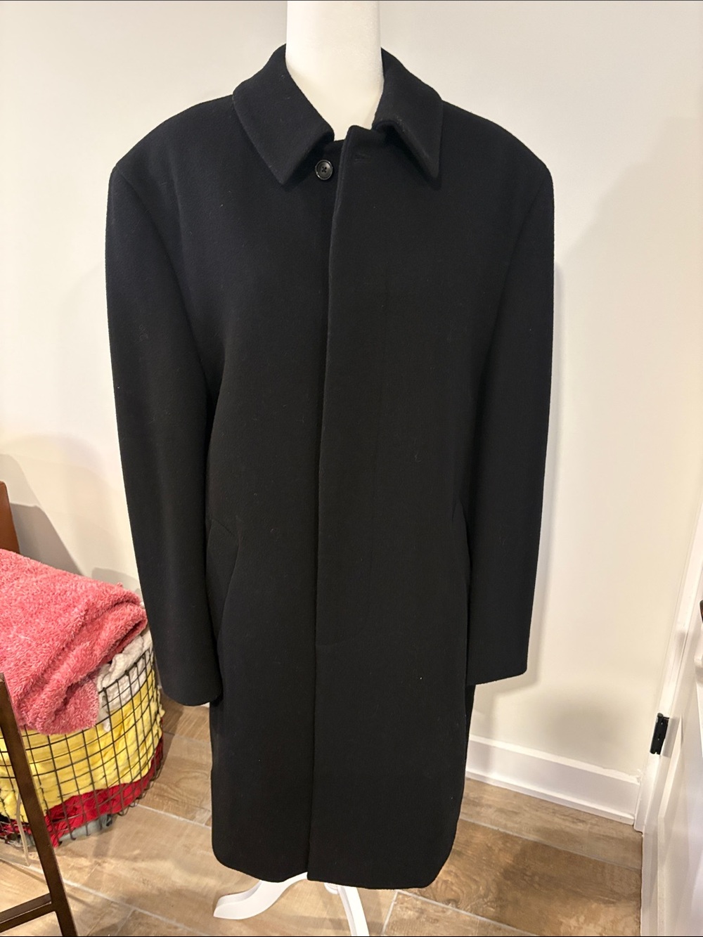 Jos. A. Bank Black Classic Single-Breasted Pea Coat
